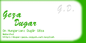 geza dugar business card