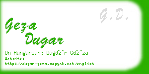 geza dugar business card